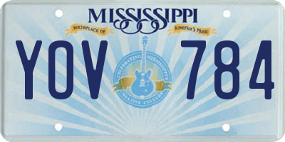 MS license plate YOV784