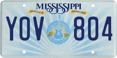 MS license plate YOV804
