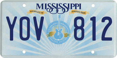 MS license plate YOV812