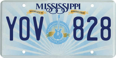 MS license plate YOV828