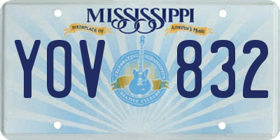 MS license plate YOV832