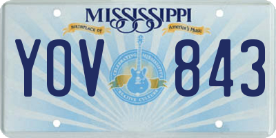 MS license plate YOV843