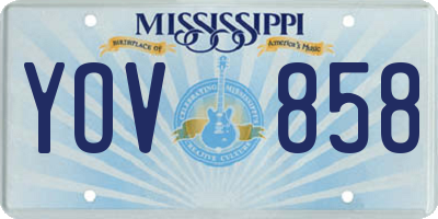 MS license plate YOV858