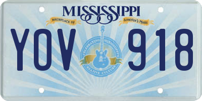 MS license plate YOV918