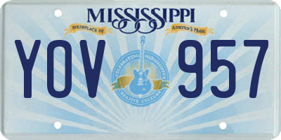 MS license plate YOV957