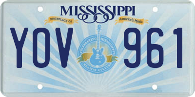 MS license plate YOV961