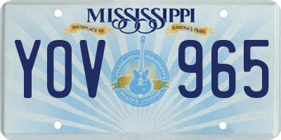 MS license plate YOV965