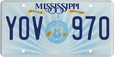MS license plate YOV970
