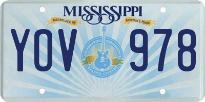 MS license plate YOV978