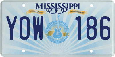 MS license plate YOW186