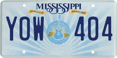 MS license plate YOW404