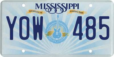 MS license plate YOW485
