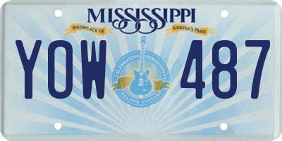 MS license plate YOW487