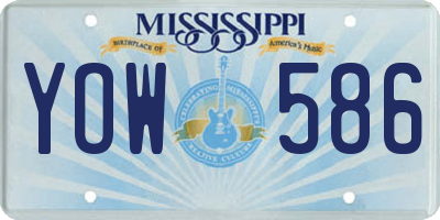 MS license plate YOW586