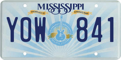 MS license plate YOW841