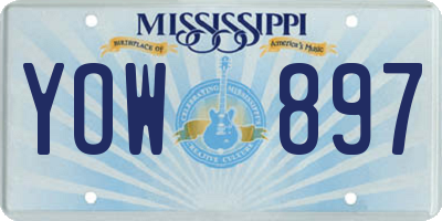 MS license plate YOW897