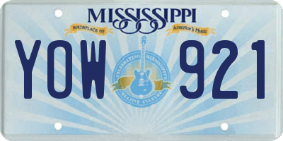 MS license plate YOW921