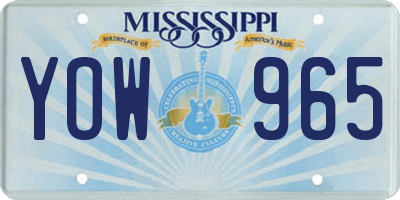 MS license plate YOW965