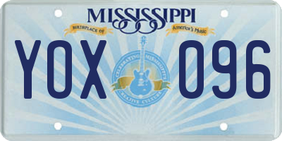 MS license plate YOX096