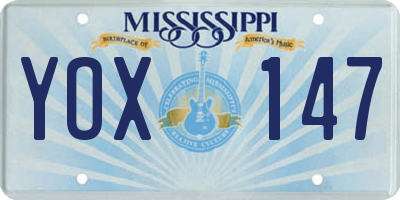 MS license plate YOX147