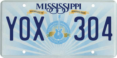 MS license plate YOX304