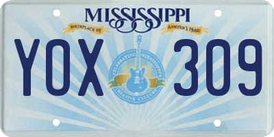 MS license plate YOX309