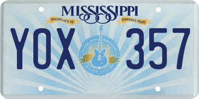 MS license plate YOX357