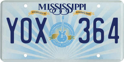 MS license plate YOX364