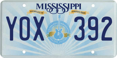 MS license plate YOX392
