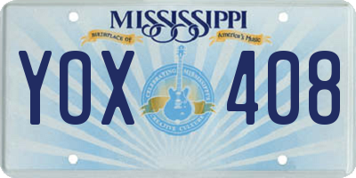 MS license plate YOX408
