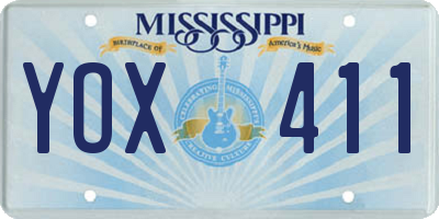 MS license plate YOX411