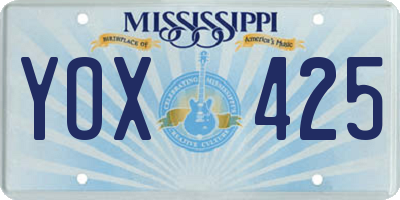 MS license plate YOX425