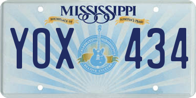 MS license plate YOX434