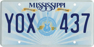 MS license plate YOX437