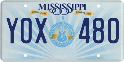 MS license plate YOX480
