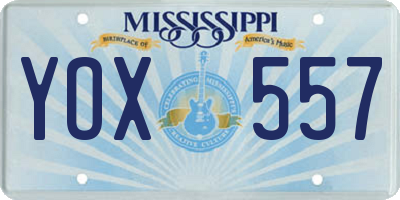 MS license plate YOX557