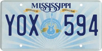 MS license plate YOX594