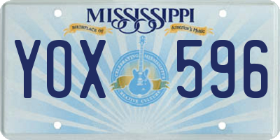 MS license plate YOX596