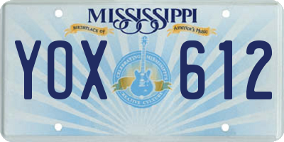 MS license plate YOX612