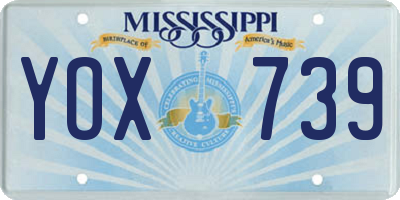 MS license plate YOX739