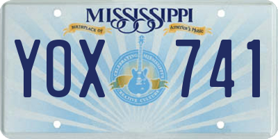 MS license plate YOX741