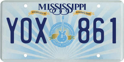 MS license plate YOX861