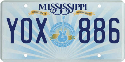 MS license plate YOX886