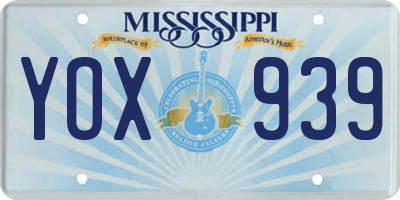 MS license plate YOX939