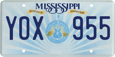 MS license plate YOX955