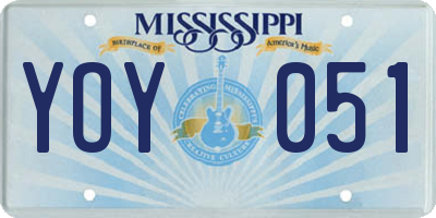 MS license plate YOY051