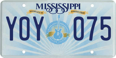MS license plate YOY075