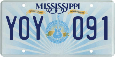 MS license plate YOY091