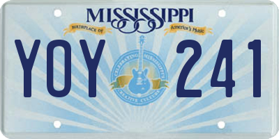 MS license plate YOY241