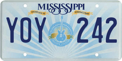 MS license plate YOY242